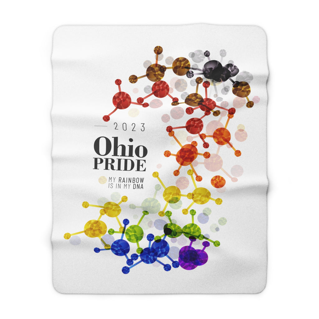 SHAVA CO Philadelphia Flag 2023 Pride, Ohio Sherpa Fleece Blanket - My Rainbow Is In My DNA Printify