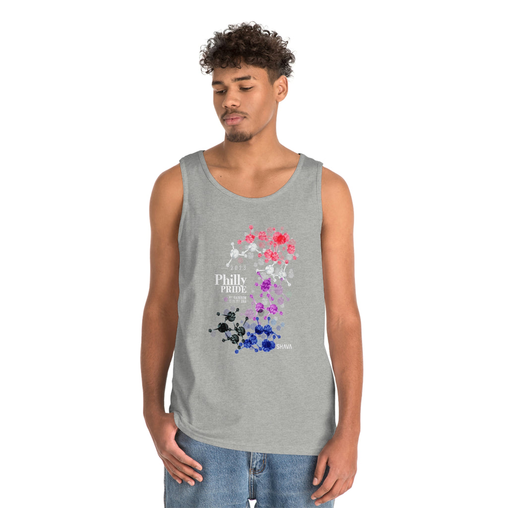 Genderfluid Flag Philly Pride Heavy Cotton Tank Top Unisex Size - My Rainbow Is In My DNA Printify