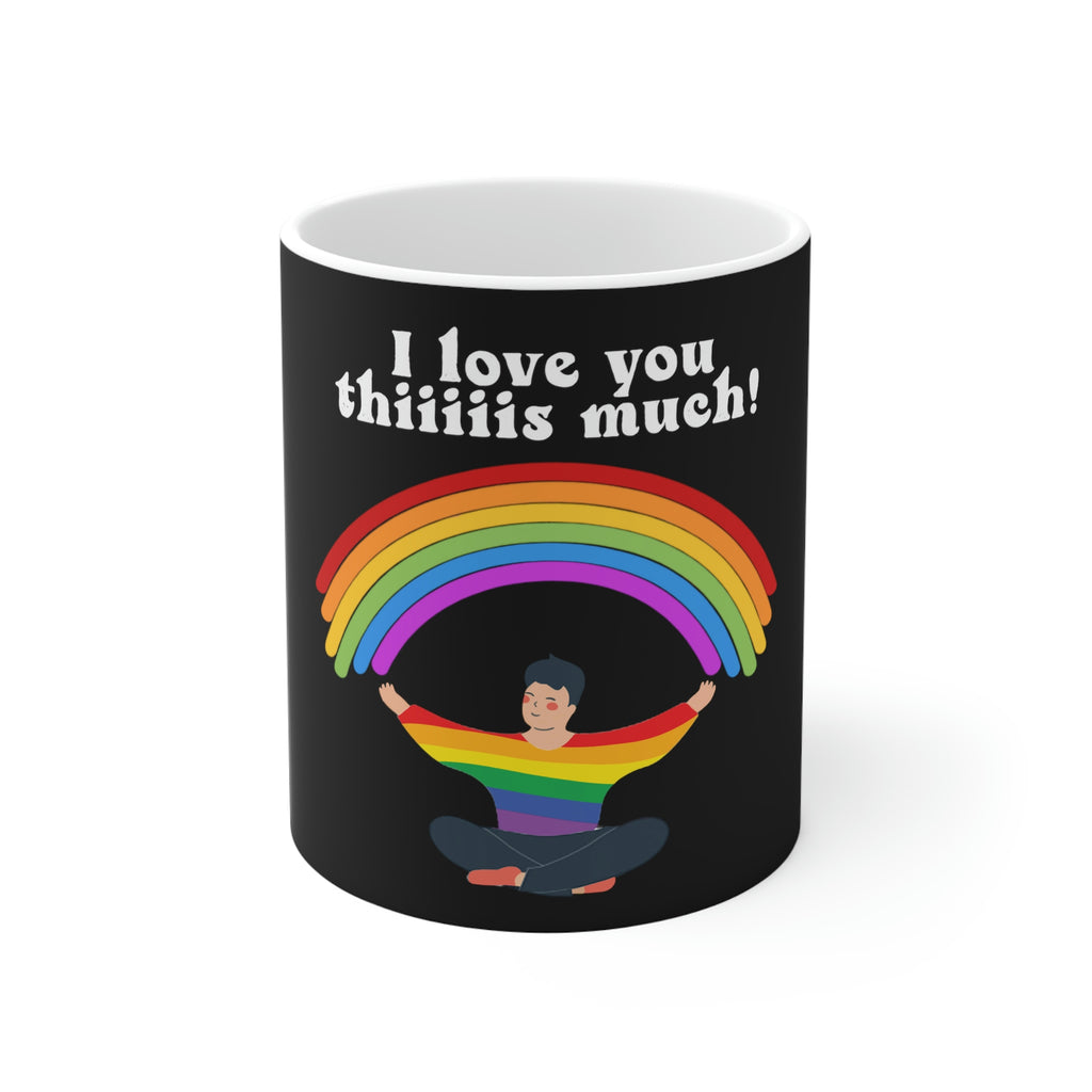 11oz Black Mug - I Love You Thiiiis Much Printify