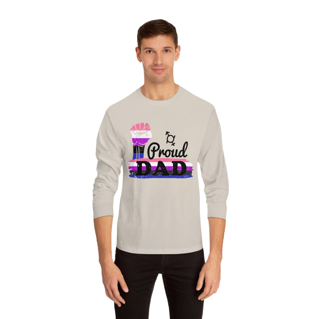 Genderfluid Pride Flag Unisex Classic Long Sleeve Shirt - Proud Dad Printify