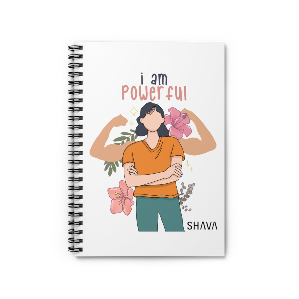 Affirmation Feminist Pro Choice Ruled Line Spiral Notebook - I Am Powerful Printify