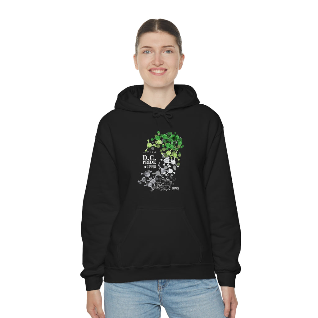 SHAVA CO Agender Flag 2023 Pride, Washington D.C Unisex Heavy Blend™ Hooded Sweatshirt - My Rainbow Is In My DNA Printify