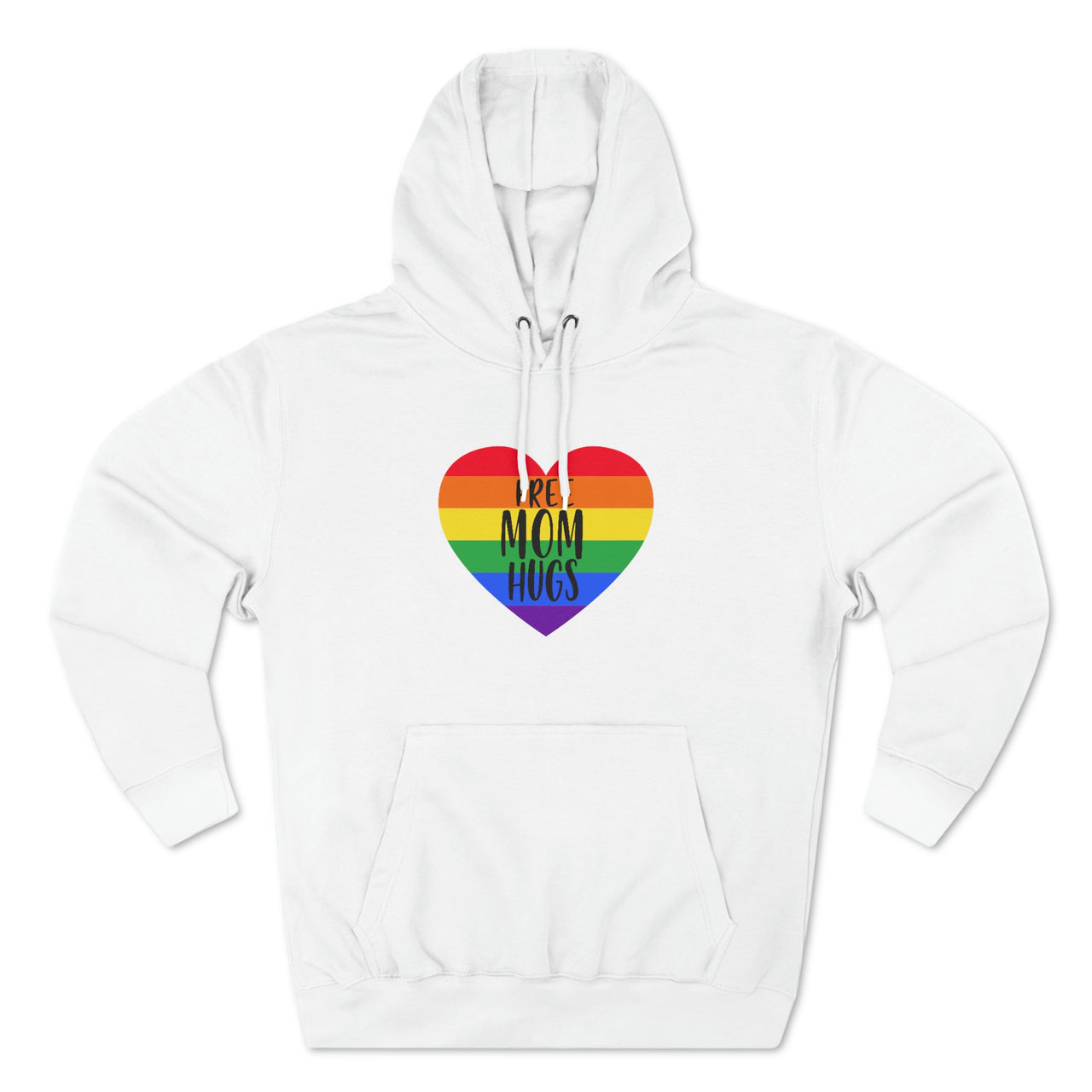 Rainbow Flag Mother's Day Unisex Premium Pullover Hoodie - Free Mom Hug Printify