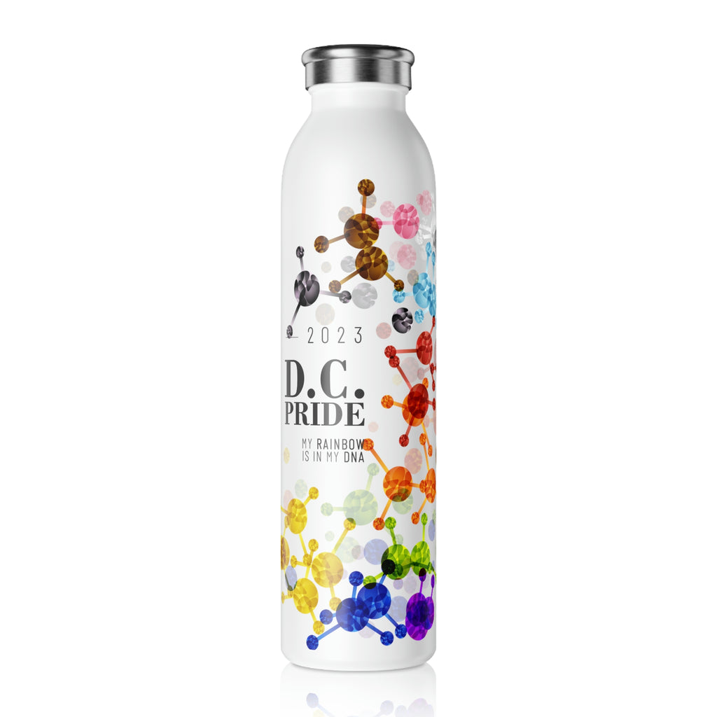 Progress Flag Slim Water Bottle D.C. Pride - My Rainbow is In My DNA SHAVA CO