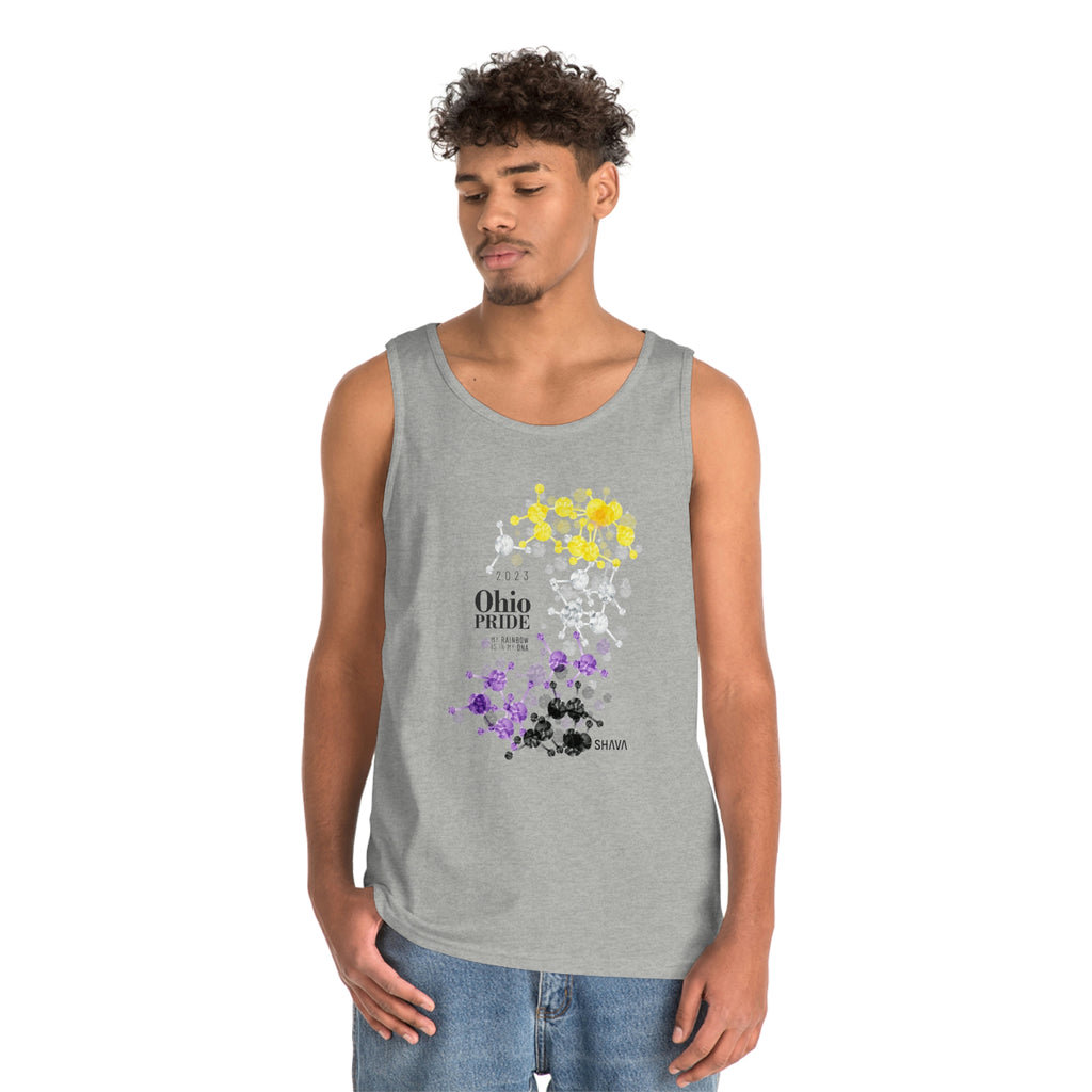 Non Binary Flag Ohio Pride Heavy Cotton Tank Top Unisex Size - My Rainbow Is In My DNA SHAVA