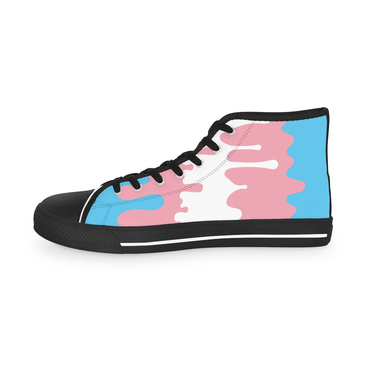 Transgender Drip Rainbow Flag LGBTQ High Top Sneakers Unisex Size Printify