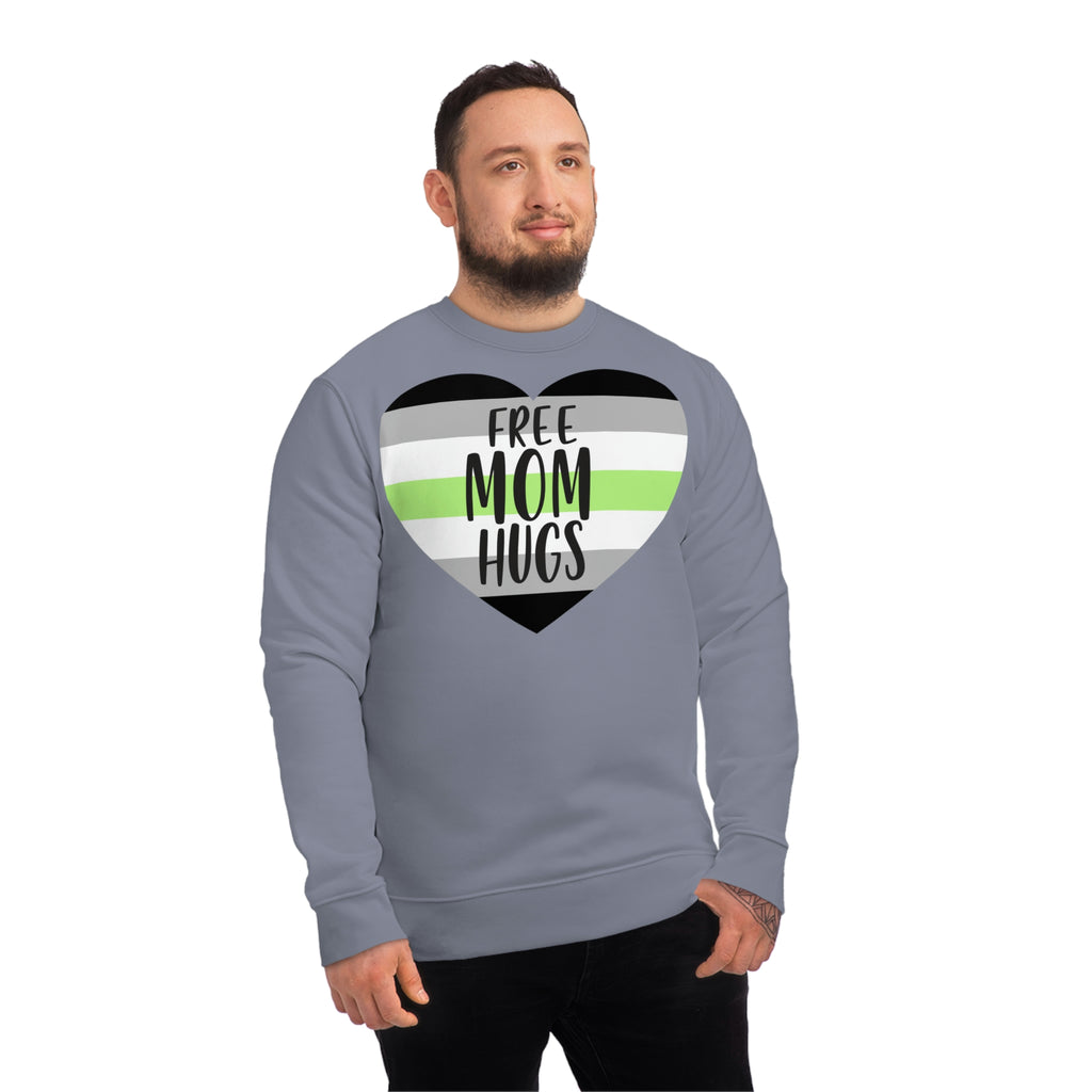 Agender Pride Flag Sweatshirt Unisex Size - Free Mom Hugs Printify