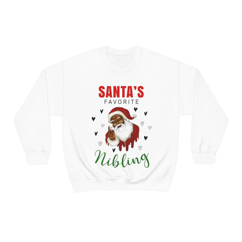 Christmas Unisex Sweatshirts , Sweatshirt , Women Sweatshirt , Men Sweatshirt ,Crewneck Sweatshirt, SANTA’S FAVORITE Nibling Printify