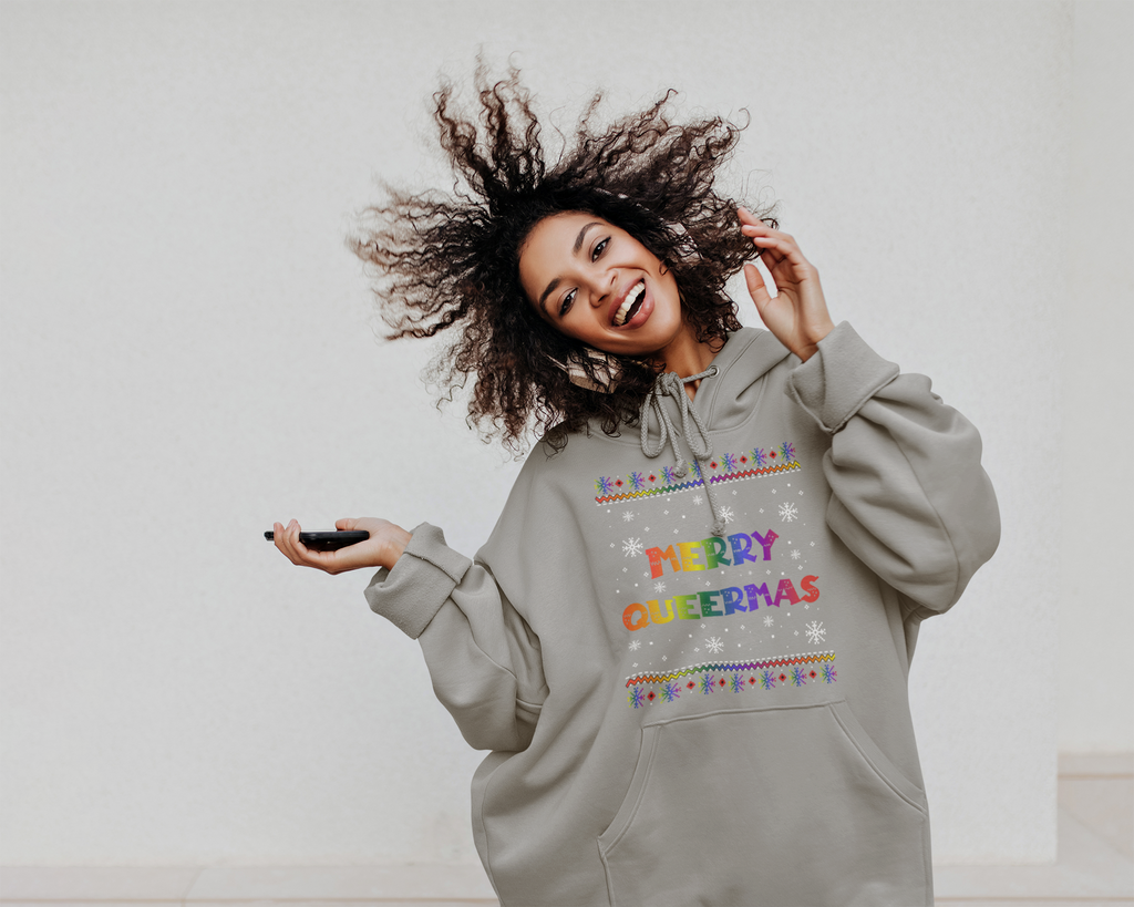 Unisex Christmas LGBTQ Heavy Blend Hoodie - Merry Queermas Baby Printify