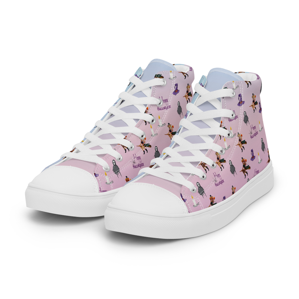 Transgender's Halloween high top canvas shoes, Halloween All Over print high top canvas shoes,Transgender high top canvas shoes /Happy HallowQueer SHAVA