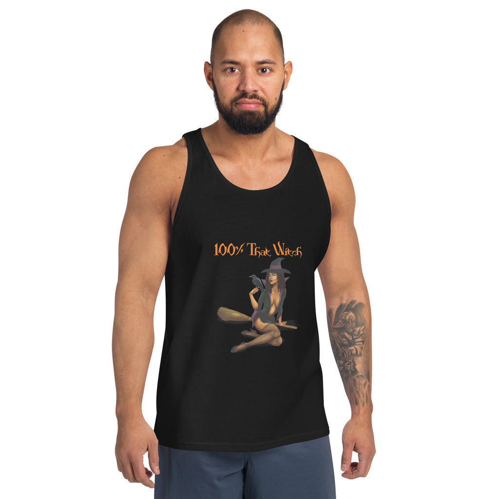 Halloween/ Men's Racerback Tank /100 % that witch SHAVA