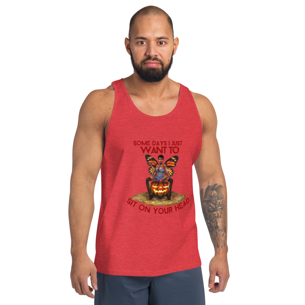 Halloween/ Men's Racerback Tank / Sit On Your Head SHAVA