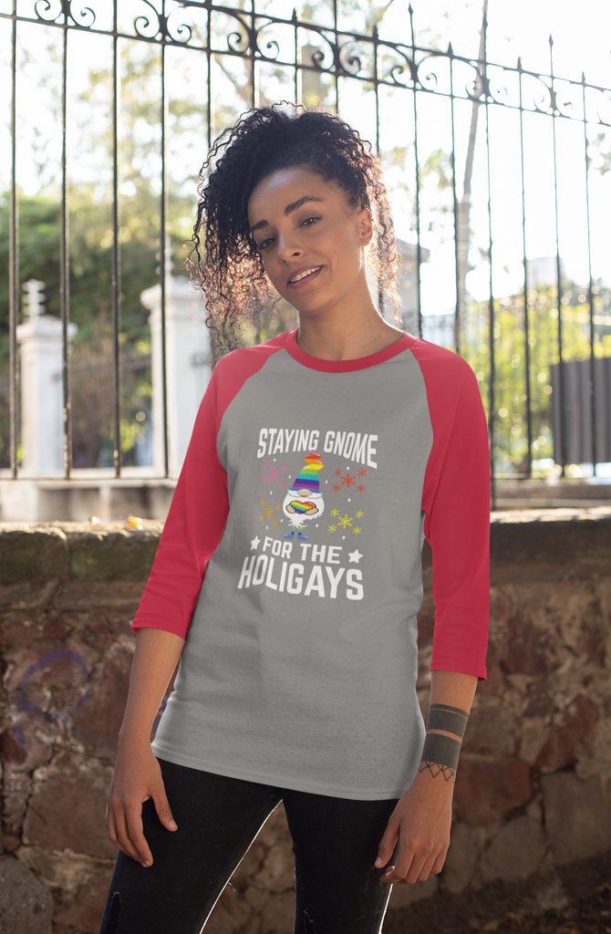 Unisex Christmas LGBTQ Long Sleeves Tee - Staying Gnome For The Holigays Printify