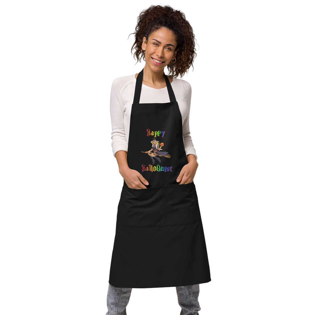 Transgender Halloween Organic cotton apron-Trans Pride LGBT Halloween/Happy HalloQueer SHAVA