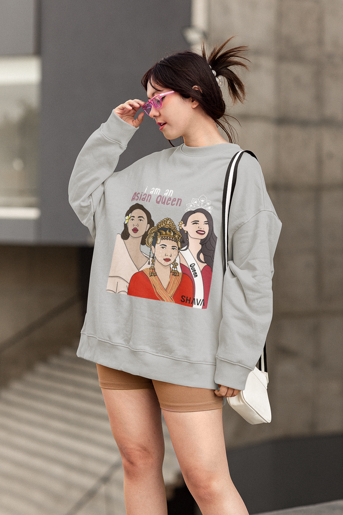 Affirmation Feminist Pro Choice Sweatshirt Women’s Size – I Am An Asian Queen Printify