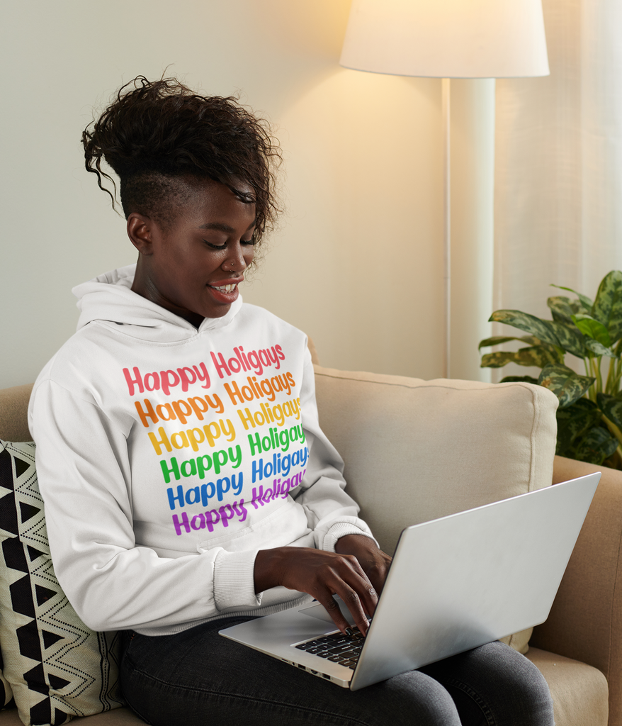 Unisex Christmas LGBTQ Heavy Blend Hoodie - Happy Holigays Printify