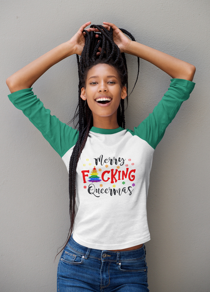 Unisex Christmas LGBTQ Long Sleeves Tee - Merry F*cking Queermas Printify