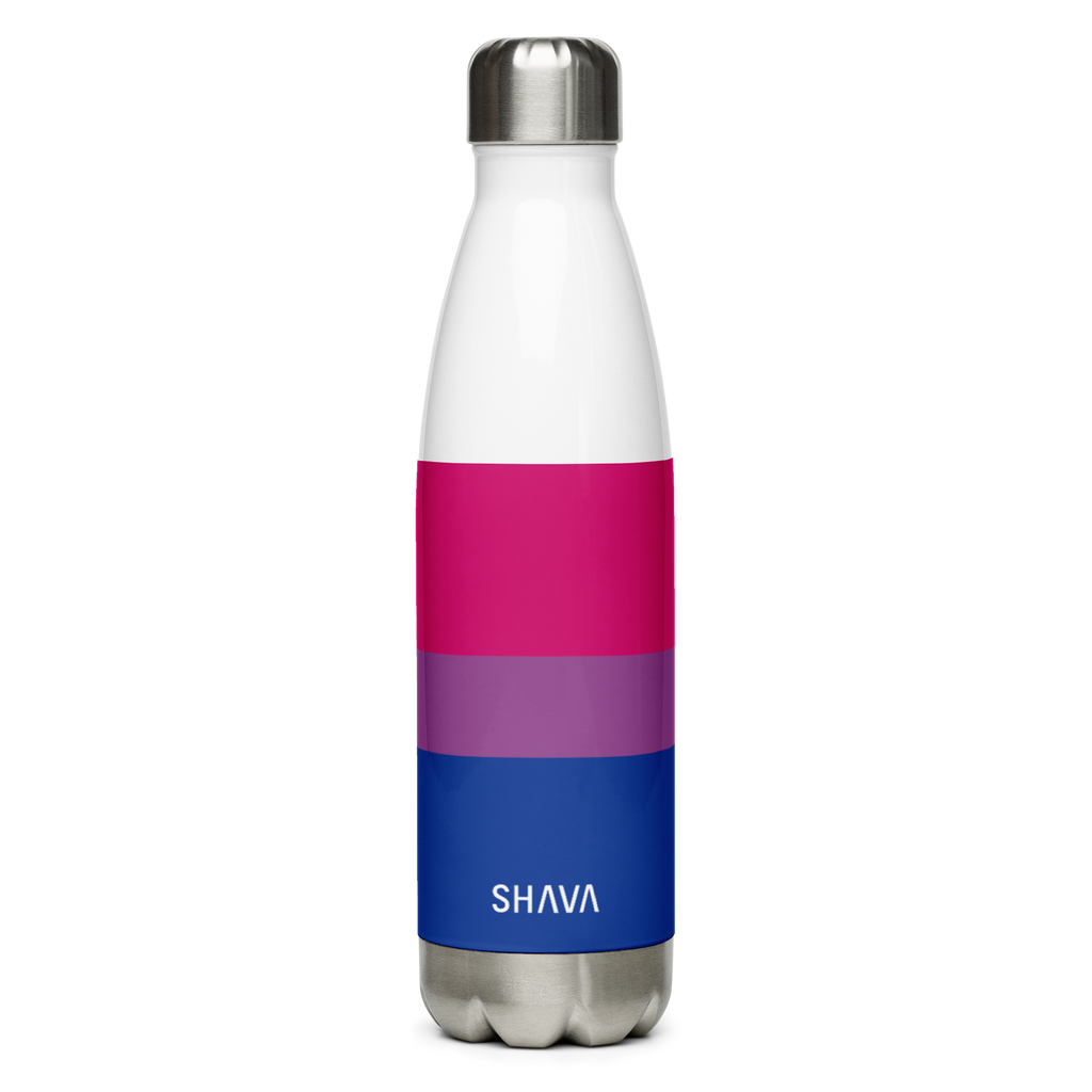 Bisexual Flag LGBTQ Stainless Steel Water 17oz Bottle SHAVA