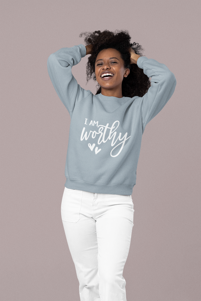 Affirmation Feminist Pro Choice Sweatshirt Unisex  Size – I Am Worthy Printify