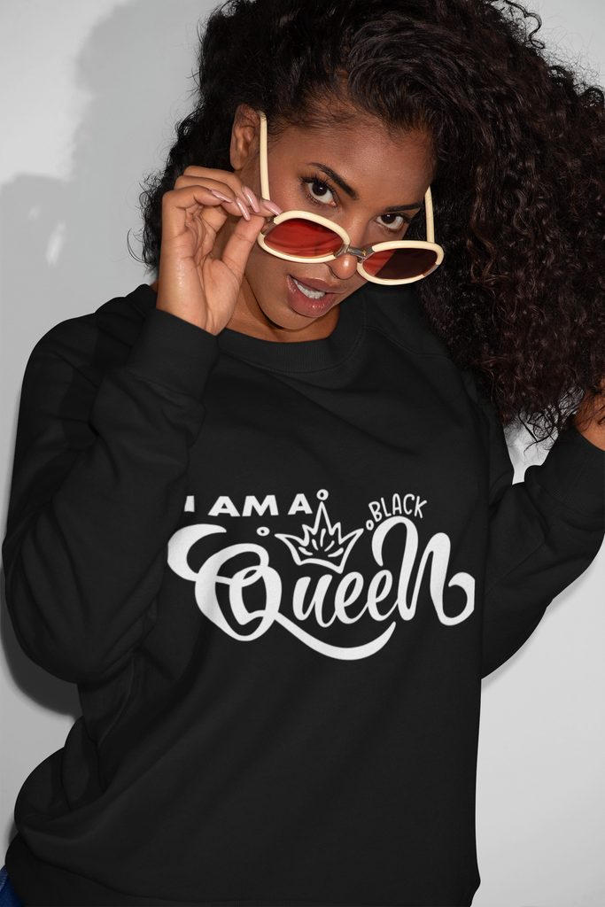 Affirmation Feminist Pro Choice Sweatshirt Unisex  Size – I Am a Black Queen Printify