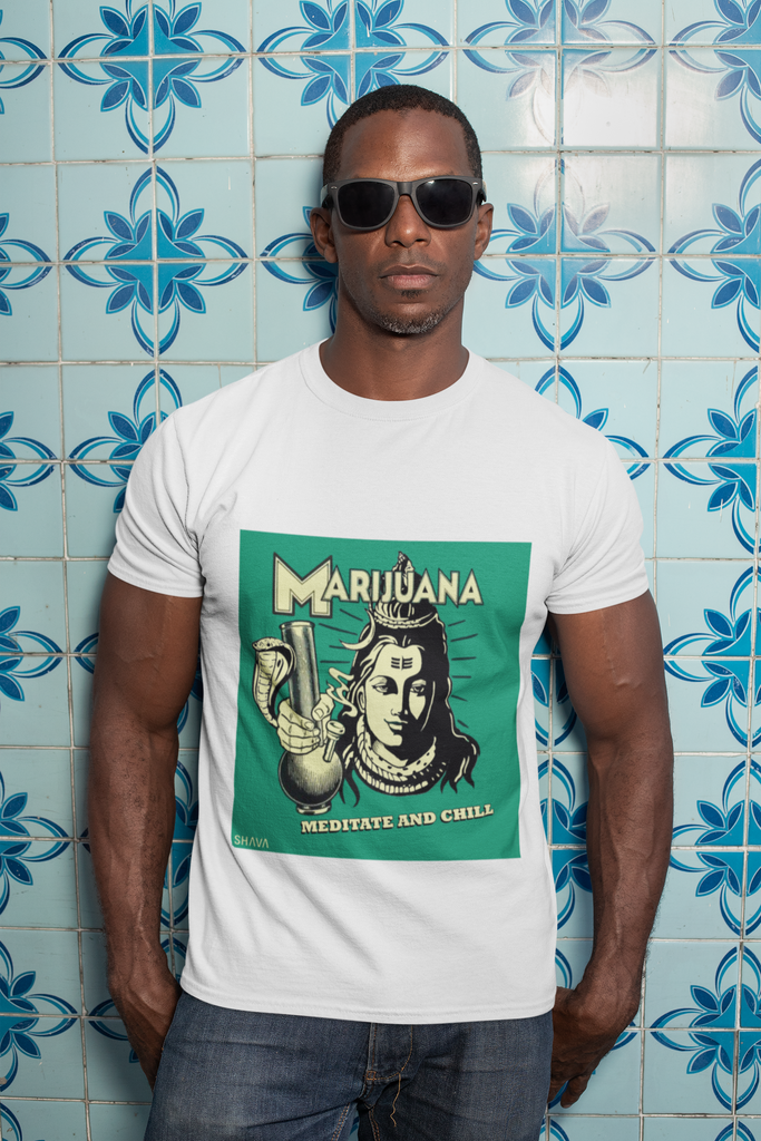 VCC Men's T-shirts Cotton Crew Tee / Shiva With Bong Printify