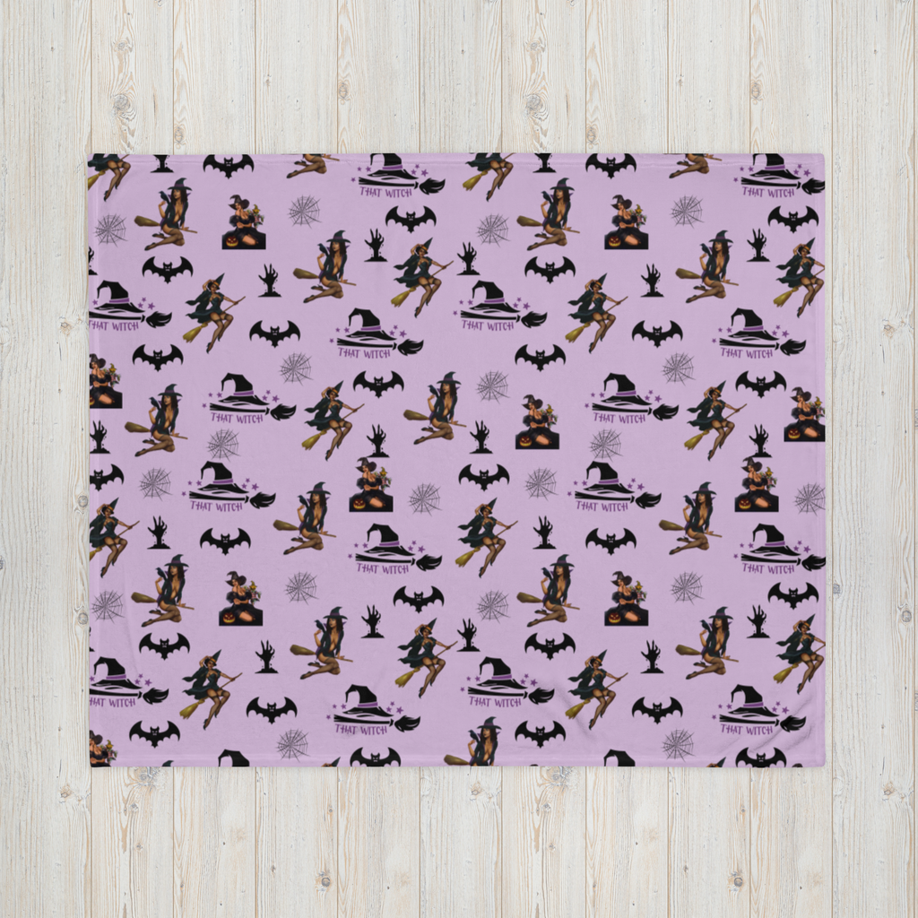 Halloween Throw Blanket, Halloween All Over Print Throw Blanket/That Witch SHAVA