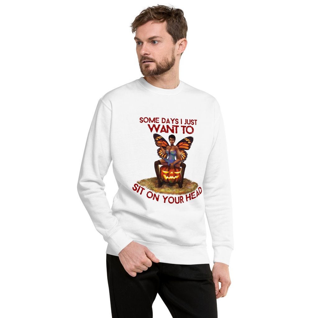 Halloween/Unisex Premium Sweatshirt/Sit On Your Head SHAVA