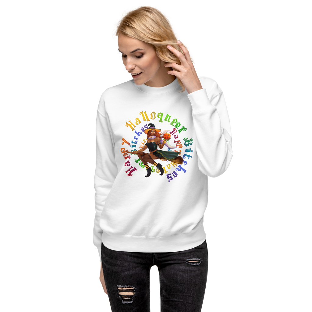 Transgender Halloween Unisex Premium Sweatshirt-Trans Pride LGBT Halloween/Happy HalloQueer Bitches SHAVA