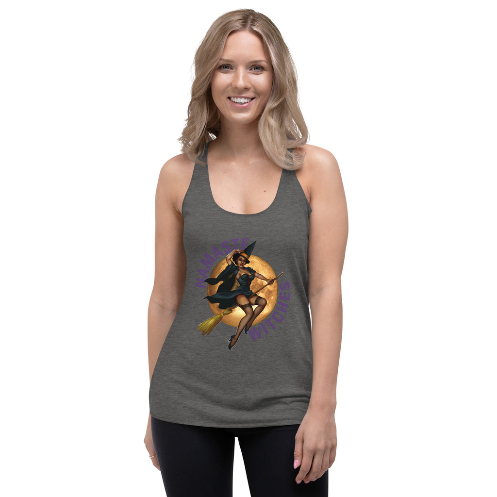 Halloween/Women's Racerback Tank/ Namaste Witches SHAVA